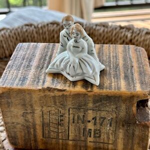 Vintage Cake Topper Ceramic Couple Figurine